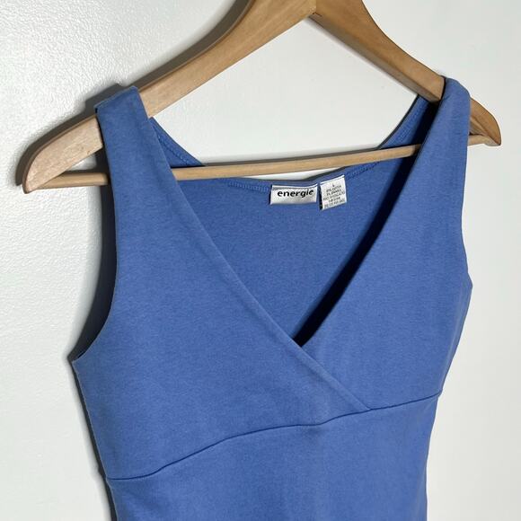 Vintage 90s Y2K Energie Babydoll Tank Top Womens Large Blue Cotton Casual - Picture 3 of 8